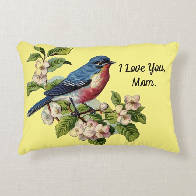 Muttertag Bluebird Accent Pillow Dekokissen (Vorderseite)