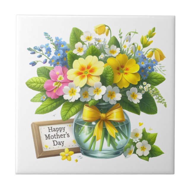 Muttertag Blumen Fliese (Vorderseite)