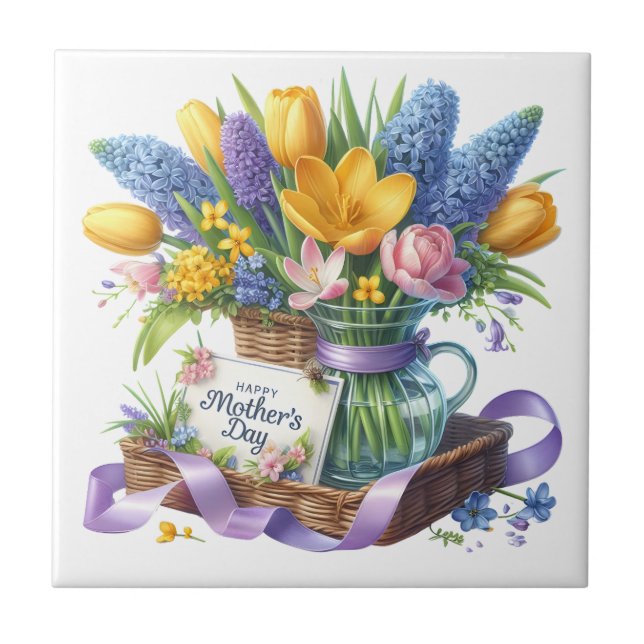 Muttertag Blumen Fliese (Vorderseite)