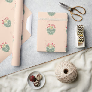 Muttertag, Blumen in Liebe , Elegant, Einfach Geschenkpapier