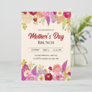 Muttertag-Brunch-Einladung, Floral Muttertag Einladung
