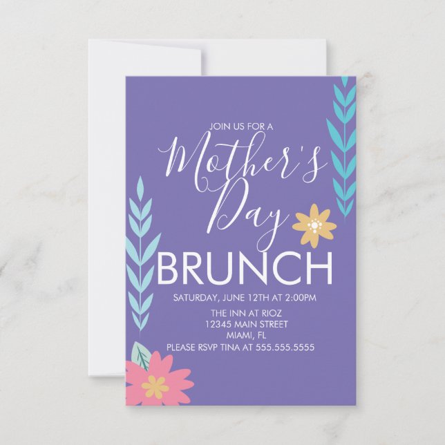 Muttertag Brunch Frühlingsgrün-Karte Karte (Vorderseite)