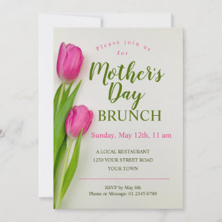 Muttertag Brunch Tulip Floral Einladung