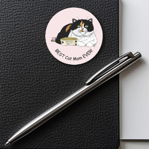 Muttertag Calico Katze Runder Aufkleber