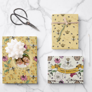 Muttertag Custom Kids Foto Royal Queen Bee Geschenkpapier Set