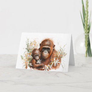 Muttertag der Affen und Babys Karte