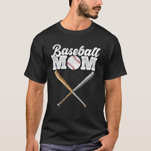 Muttertag der Baseball-Mama T-Shirt (Vorderseite)