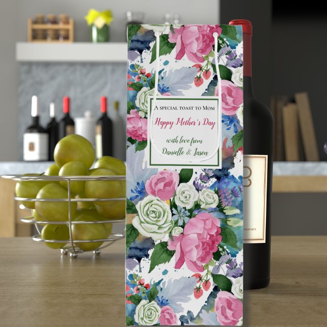 Muttertag der Floral Geschenktüte Für Weinflaschen (Von Creator hochgeladen)