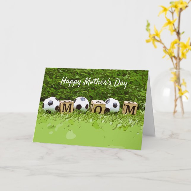 Muttertag der Fußball und Wort-MAMA Karte (Gelbe Blume)