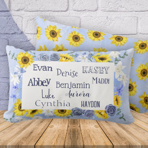 Muttertag der Großkinder Sonnenblume Blau Lendenkissen