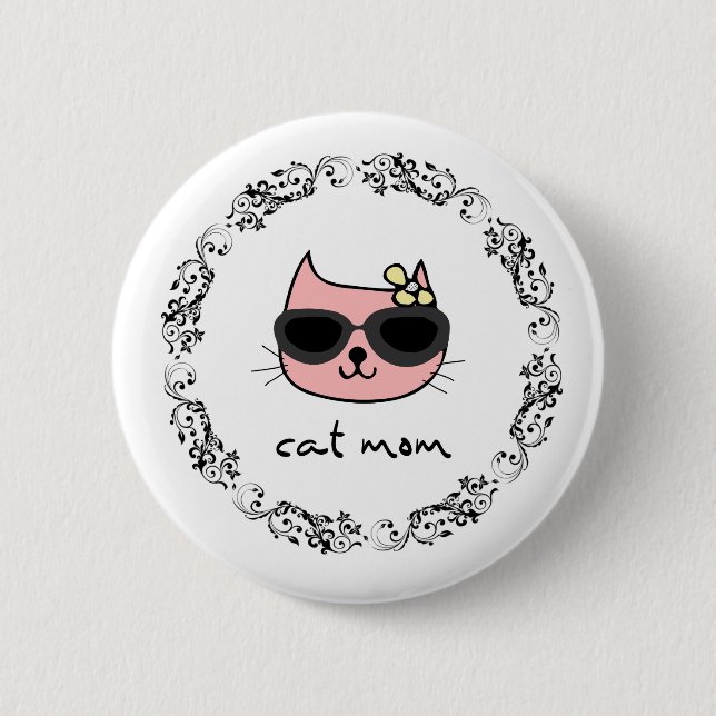 Muttertag der Katze Mama Button (Vorderseite)