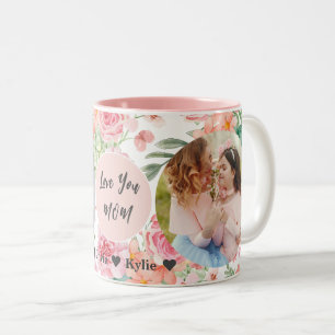 Muttertag   Drei-Bilder-Collage Zweifarbige Tasse