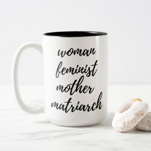 Muttertag Feministische Handschrift-Typografie Sch Zweifarbige Tasse