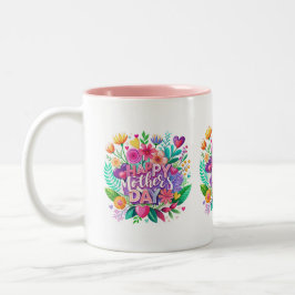 Muttertag florales Muttertagsgeschenk Zweifarbige Tasse