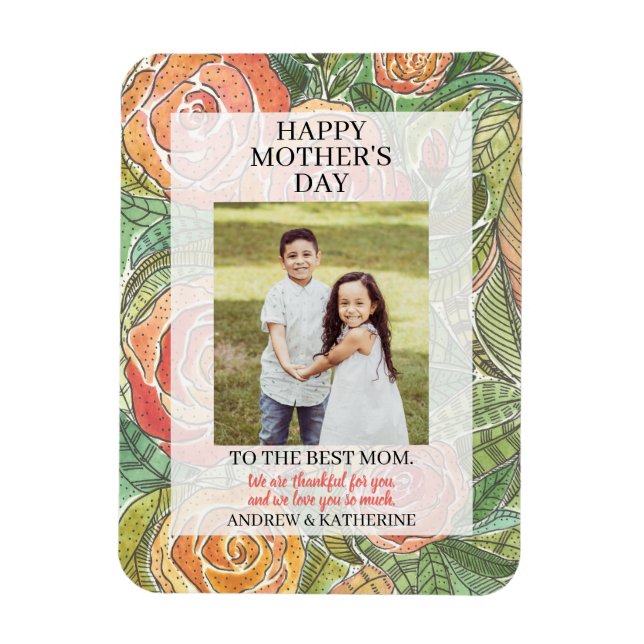 Muttertag Foto Geschenk Hübsche Rose Magnet (Vertikal)