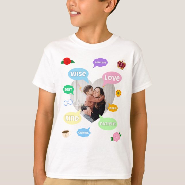 Muttertag Foto-Wortwolken Beste Mutter T-Shirt (Vorderseite)