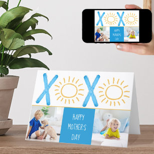 Muttertag Foto XOXO Sunny Blue Card Feiertagskarte