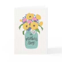 Muttertag Freund mit Mason Jar aus gelben Blumen
