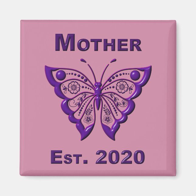 Muttertag für Mutter "Est 2020" Magnet (Vorne)
