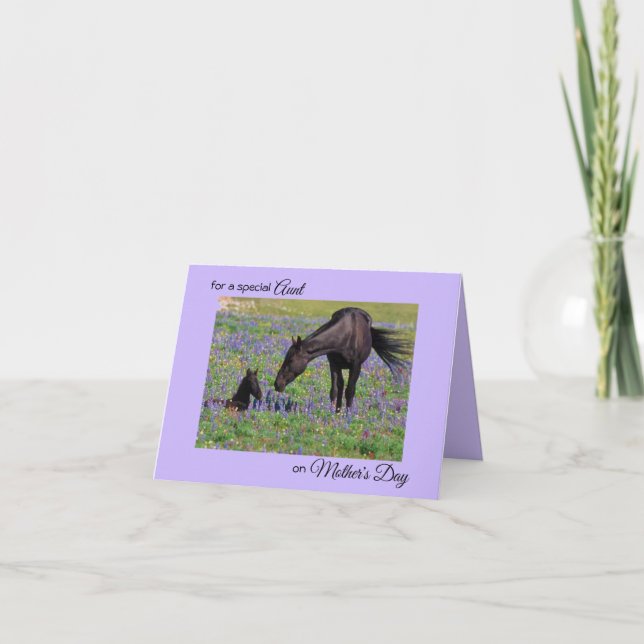 Muttertag für Tante Mare & Foal Foto Hinweis Karte (Vorderseite)