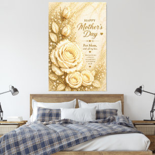 Muttertag Geschenk für Mama – Cream Rose Elegant F Leinwanddruck