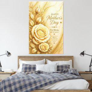 Muttertag Geschenk für Mama – Cream Rose Elegante Leinwanddruck