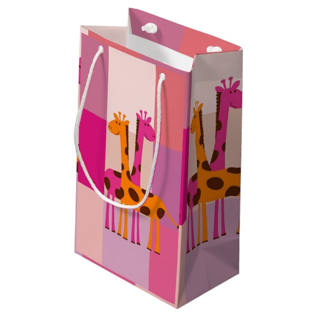 Muttertag Geschenktüte Giraffe (Rückseite Schrägansicht)