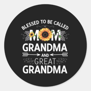 Muttertag gesegnet, als Mama Oma Grea genannt zu w Runder Aufkleber