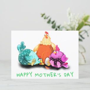 Muttertag glücklich - Hühner Wartete zu hatch