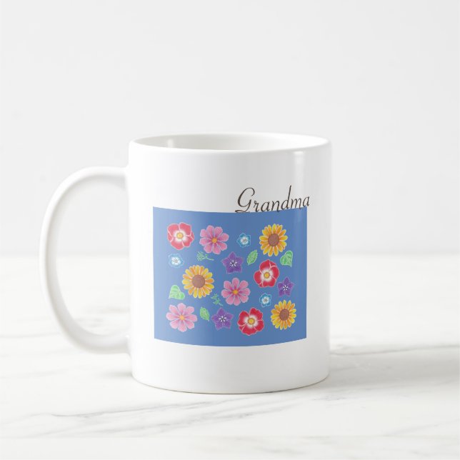 Muttertag Grandma Blumengarten Kaffee Tasse (Links)