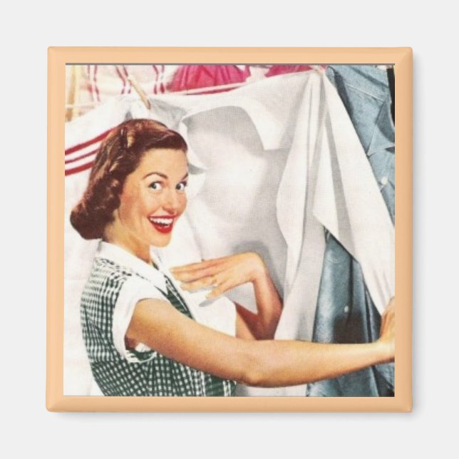 MUTTERTAG HAPPY HOUSEWIFE WASH DAY RETRO MAGNET (Vorne)