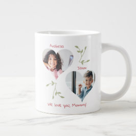 Muttertag Herz 2 Fotos Personalisiert Jumbo-Tasse