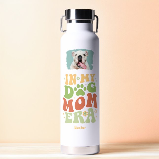 Muttertag Hund Mama Era Welpe Foto Trinkflasche (Mother's Day Dog Mom Era Puppy Photo Water Bottle)