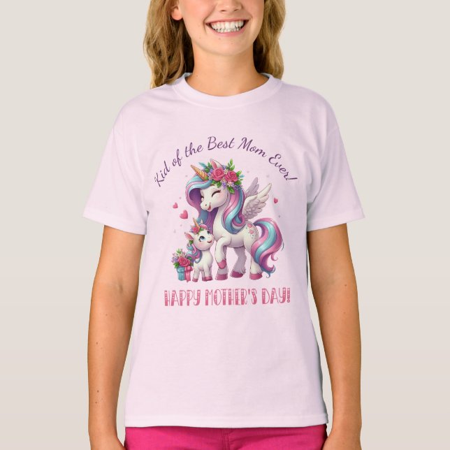 Muttertag "Kid of Best Mama Ever" T-Shirt (Vorderseite)