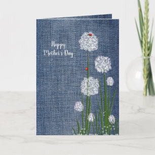 Muttertag Lady Bugs auf Blume Karte