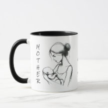 Muttertag Liebe Mama und Baby Modern Sketch