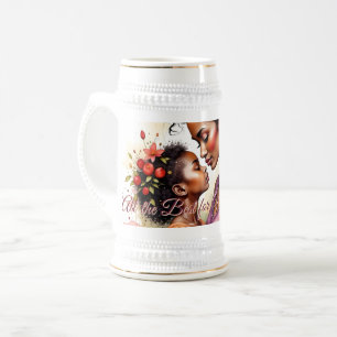Muttertag-Liebeskunst im Aquarell-Stil Bierglas