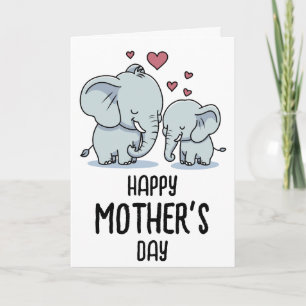 Muttertag Mama und Baby Elefant Karte