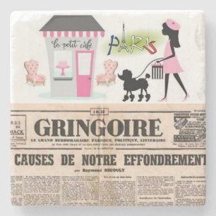 Muttertag-Marmorstein-Untersetzer Paris, Frankreic Steinuntersetzer