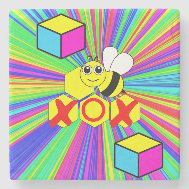 Muttertag Marmorsteine Untersetzer Biene (Vorderseite)