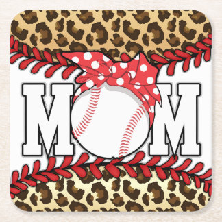 Muttertag Messy Hair Baseball Rechteckiger Pappuntersetzer