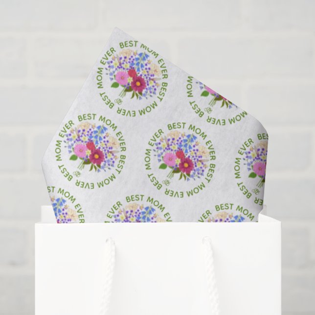 Muttertag mit Blumenstrauss Seidenpapier (Geschenktüte)