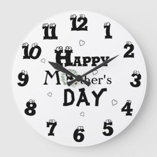 Muttertag mit Herzen Große Wanduhr