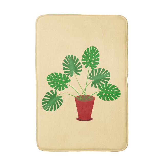 Muttertag Monstera Pflanze Badematte (Vorderseite Vertikal)