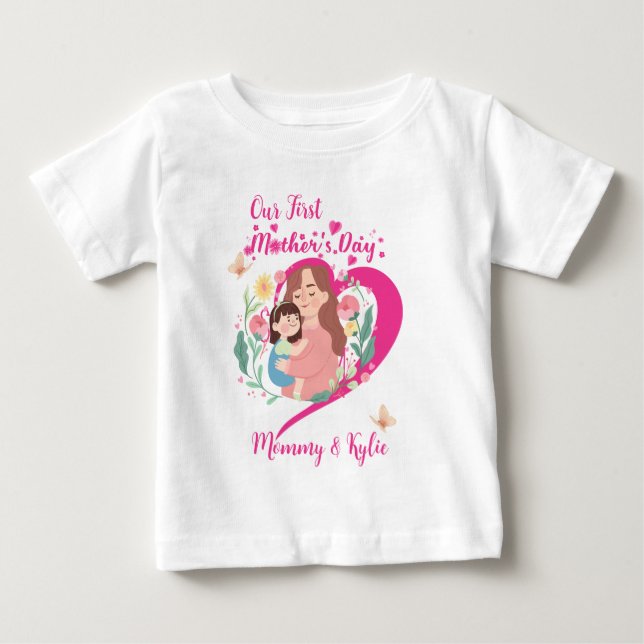 Muttertag, Mutter und Tochter Baby T-shirt (Vorderseite)