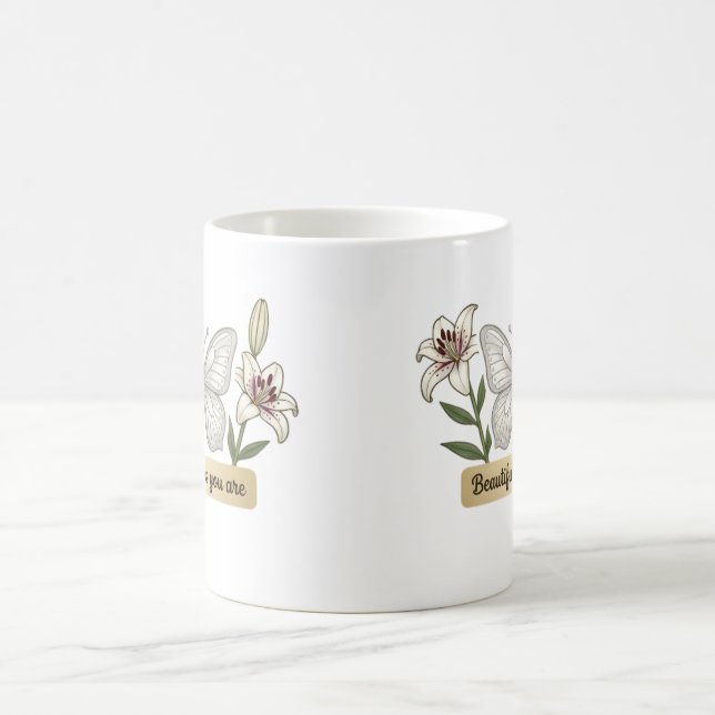 Muttertag - Muttertag - Schmetterlings-Blumen Kaffeetasse (Mittel)