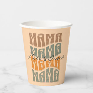 Muttertag Naturfarbe Mama Kinder T - Shirt benenne Pappbecher