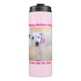 Muttertag Niedlich süßer weißer Welpenhund rosa Thermosbecher