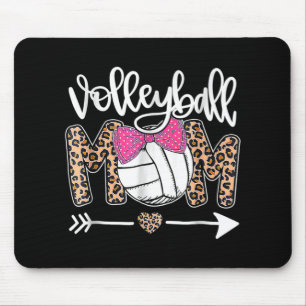 Muttertag Niedliche Volleyball Mama Leopard Fun Ba Mousepad