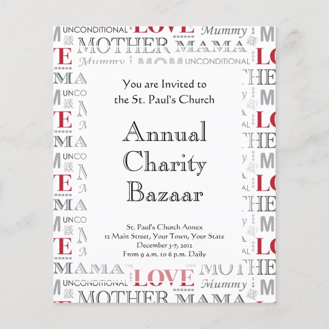 Muttertag oder Geburtstag der Vintagen Liebe Flyer (Hinten)